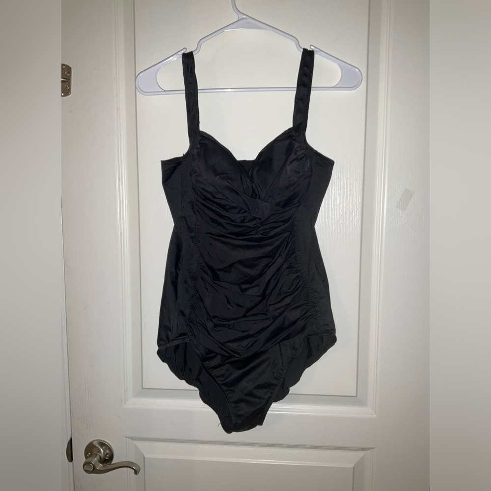 Trimshaper Ruched Front One Piece Swimsuit
